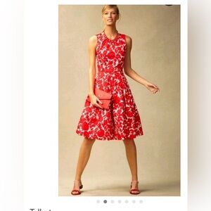 Talbot's Elegant Red Floral Dress